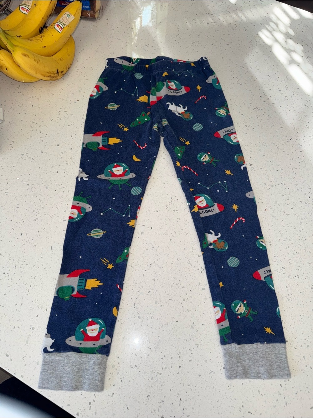 Kids Navy Space Santa Pajama Pants